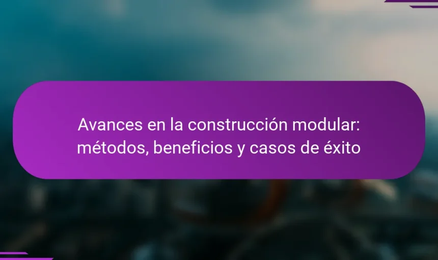 Avances en la construcción modular: métodos, beneficios y casos de éxito