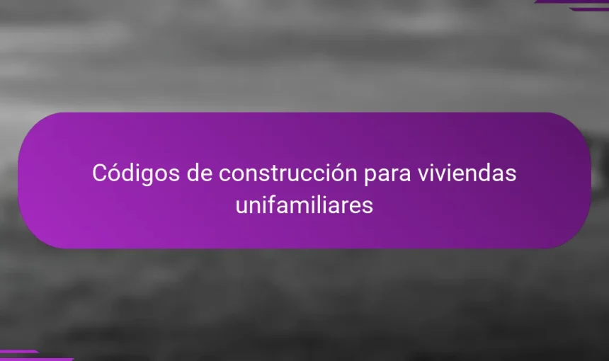 Códigos de construcción para viviendas unifamiliares