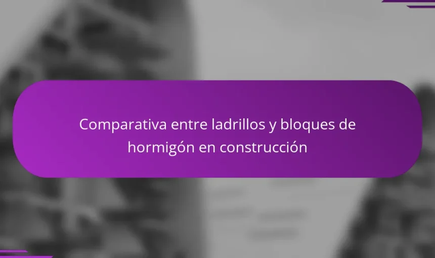 Comparativa entre ladrillos y bloques de hormigón en construcción