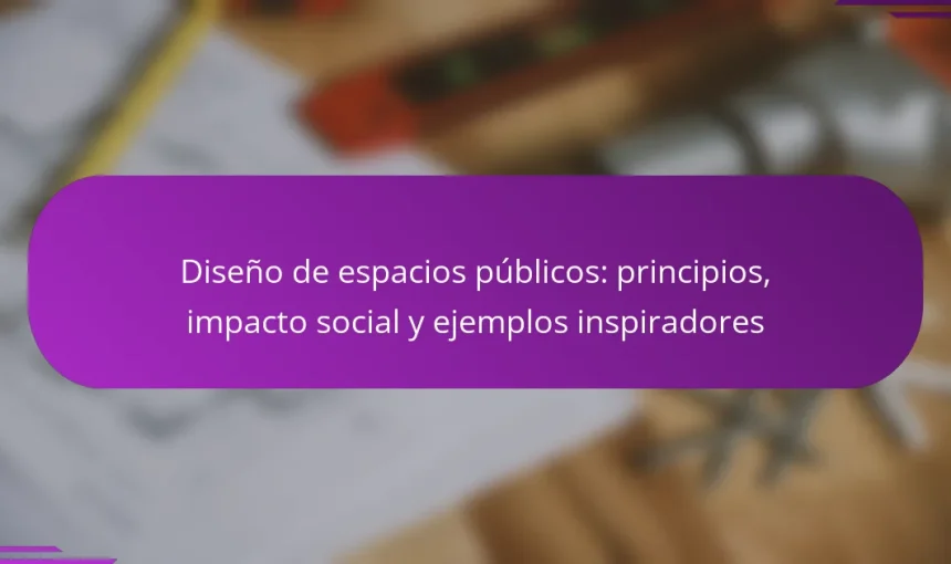 Diseño de espacios públicos: principios, impacto social y ejemplos inspiradores
