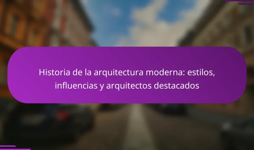 Historia de la arquitectura moderna: estilos, influencias y arquitectos destacados
