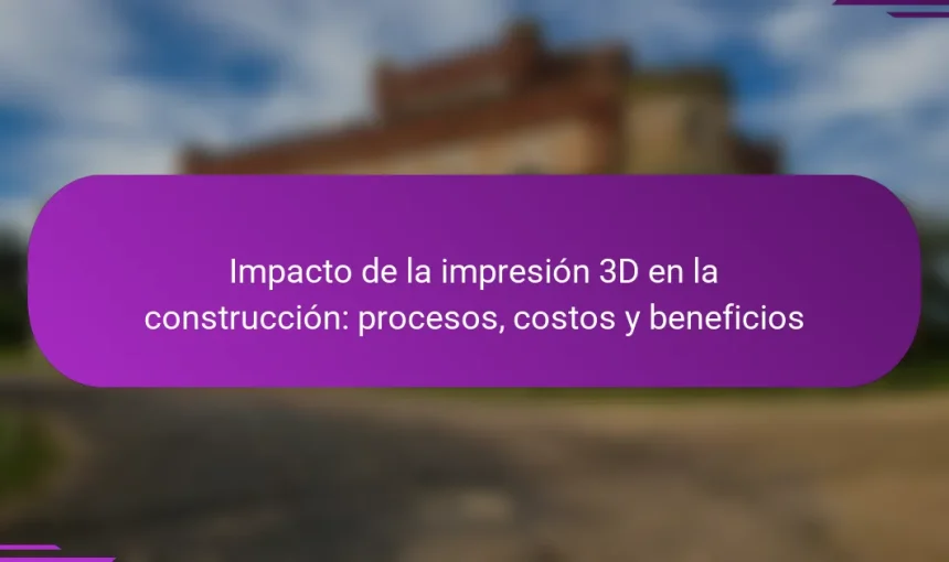 Impacto de la impresión 3D en la construcción: procesos, costos y beneficios