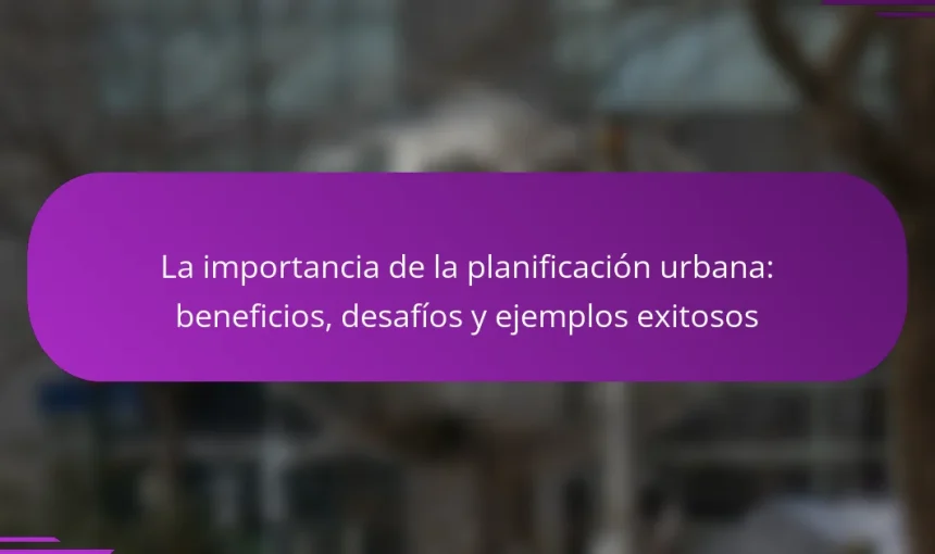 La importancia de la planificación urbana: beneficios, desafíos y ejemplos exitosos
