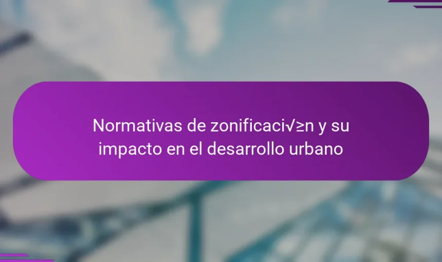 Normativas de zonificación y su impacto en el desarrollo urbano