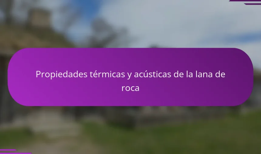 Propiedades térmicas y acústicas de la lana de roca