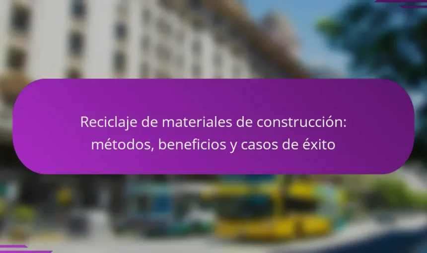 Reciclaje de materiales de construcción: métodos, beneficios y casos de éxito