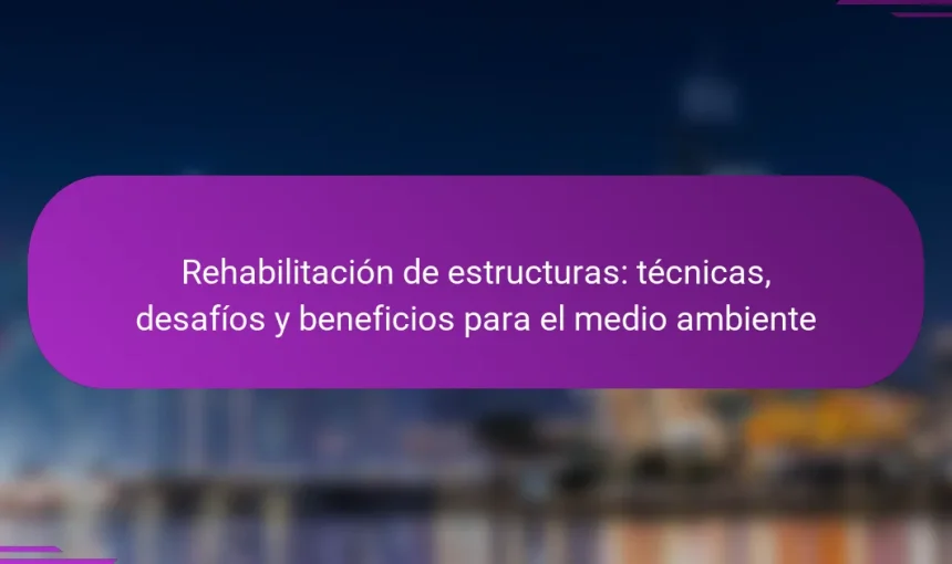 Rehabilitación de estructuras: técnicas, desafíos y beneficios para el medio ambiente